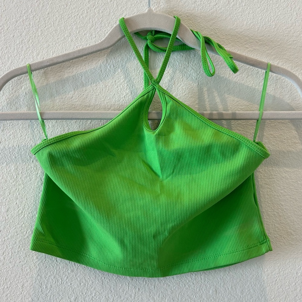 Zara Lime Green Crop Top - Picture 2 of 5